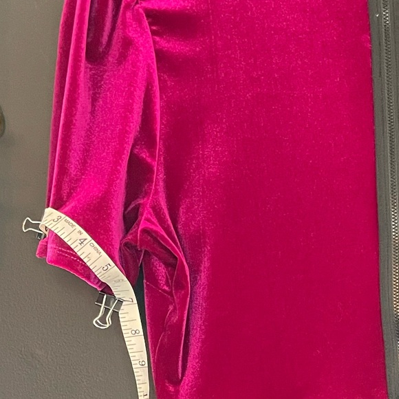 Fuchsia Crushed Velvet Dress - Picture 12 of 14